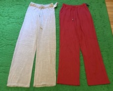 Vintage 90  s Y2K High Waist Lounge Flare Pants Sz Small NOS Red  Beige