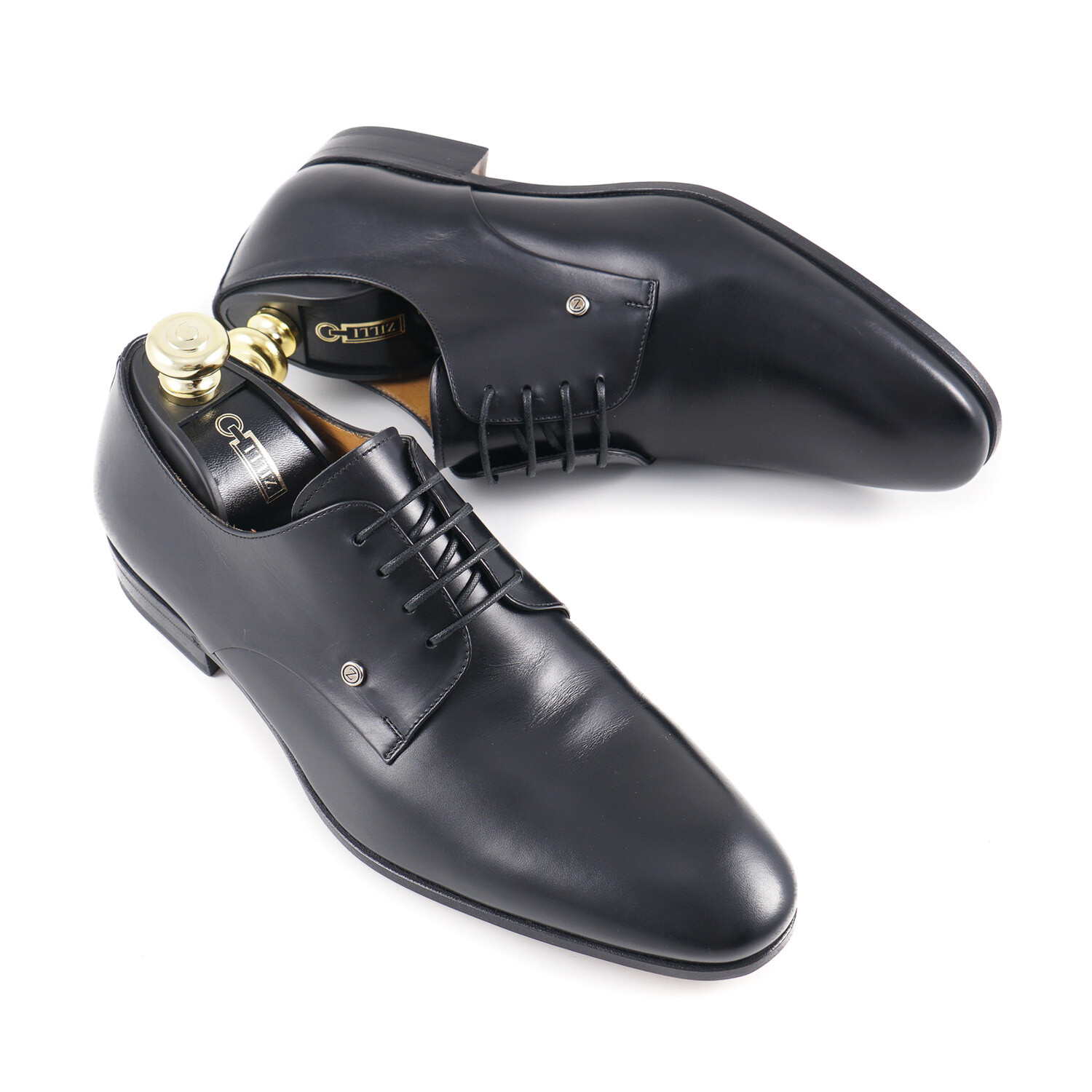 SAOLA Scarpe eleganti Zilli nere lisce in pelle di polpaccio stringate Derby US 7 (Eu 40)