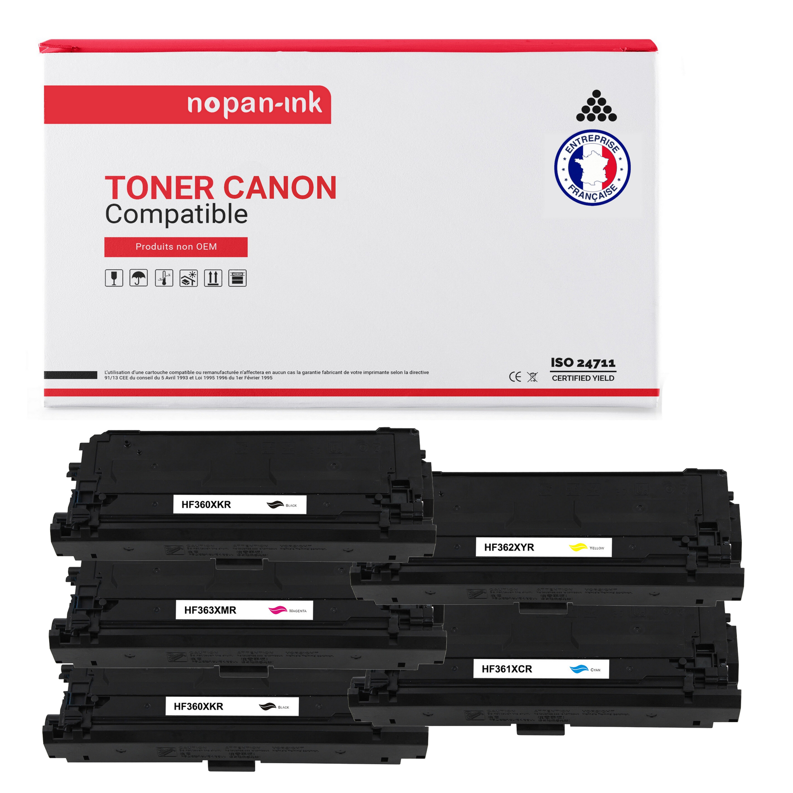 Toner 040 BK lot de 5 NOPAN-INK pour réussir toutes vos présentations au bureau