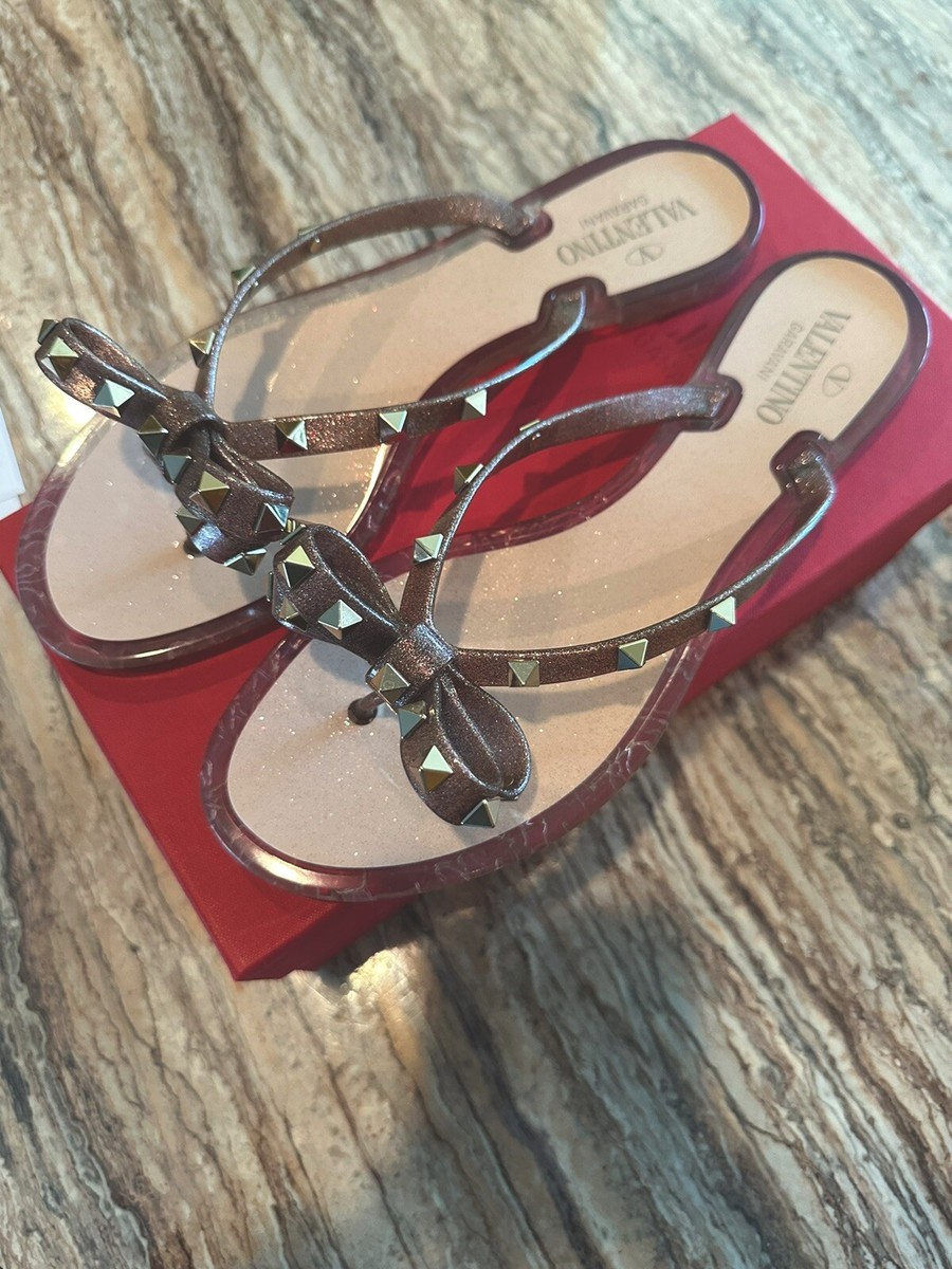 Valentino Women Jelly Flat Thong Slip-on Sandals IT 41 US 11 Multi Color