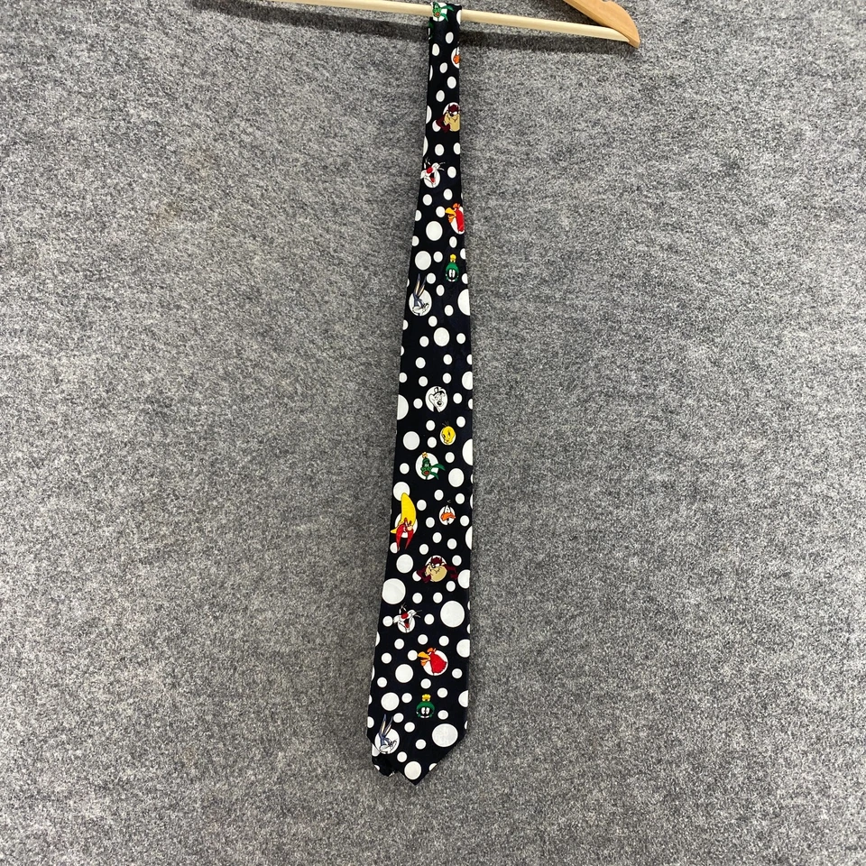 Галстук мужской Looney Tunes один размер черный геометрический классический дизайнерский регулируемый повседневный - Изображение 2 из 4