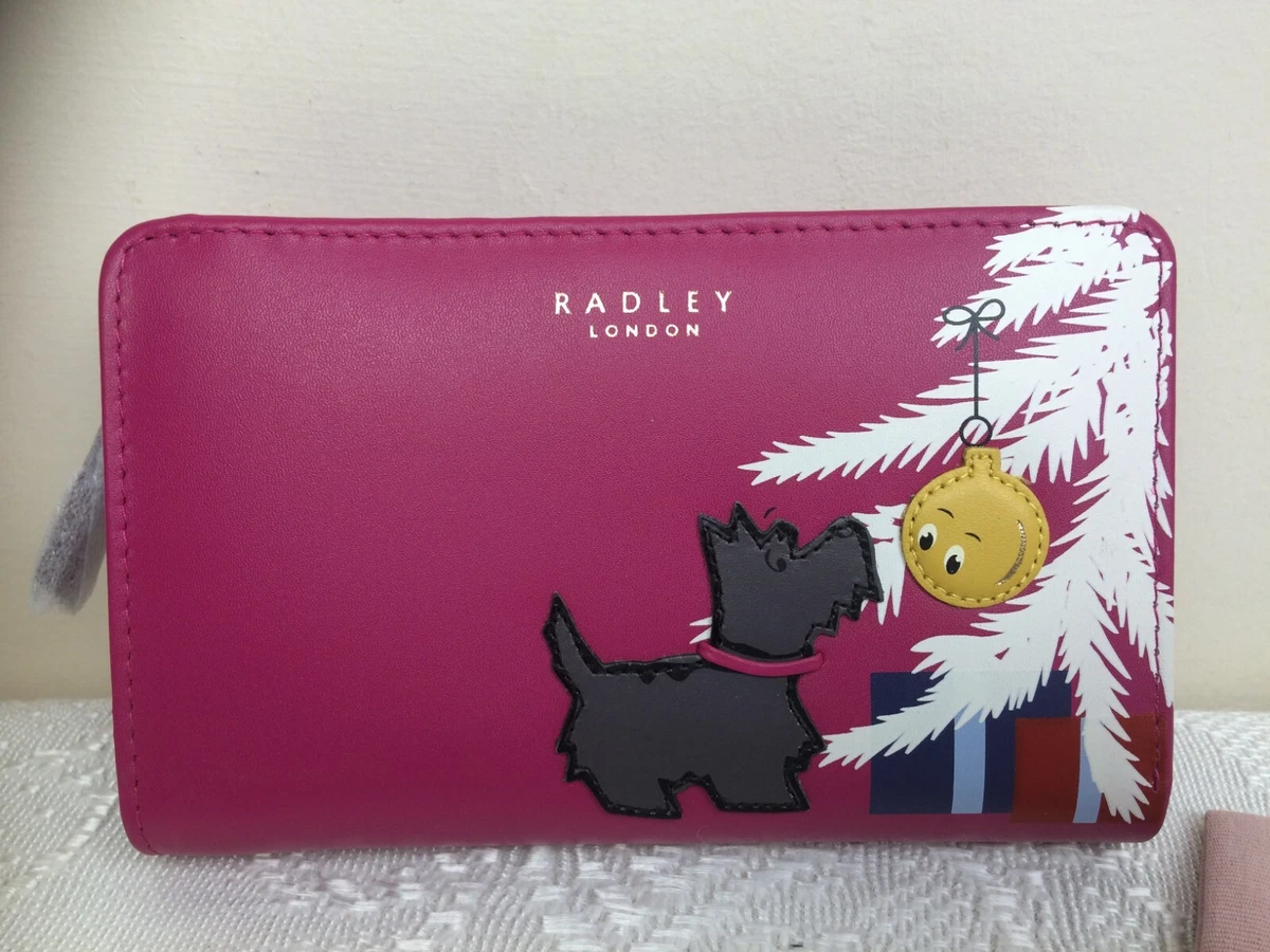 Radley Purse Scottie Dog Leather Bauble folded Dark Rose RRP 79