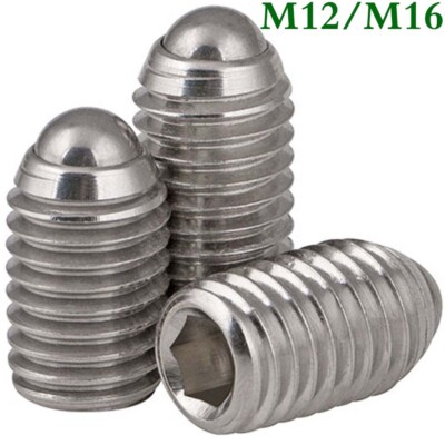 M12 M16 304 Stainless Steel Grub Screws Spring Ball Point Hex Socket Set Screws