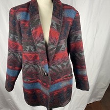 size large tribal, Aztec, vintage, colorful blazer, southwest for women
