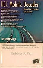 Soundtraxx 851001 MC1Z102P6 Mobile decoder for Z & N scale Locos