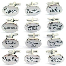 Silver Engraved Custom Cufflinks Cuff & Links Gift Wedding Personalised Uncle