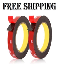 2 Rolls Double Sided Tape Heavy Duty, 0.5IN X 16.5FT Two Sided Mounting Tape Wat