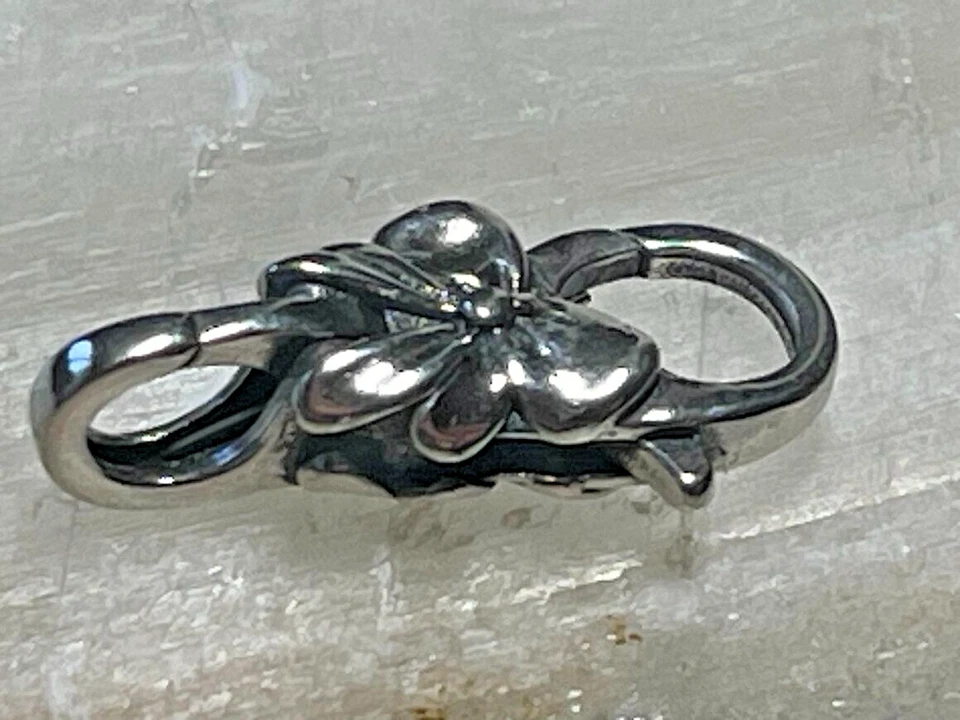 925 broches de langosta doble bloqueo arco flor gatillo broche 4 brazaletes collar. 1 pieza Foto 2 de 4