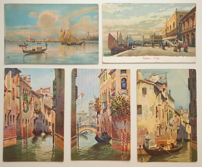 Carte Postale Ancienne Photo De Groupe à Venise Début 1900 - Non Voyagée, Occasion