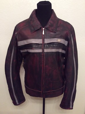 Excellent!! Heine Gericke Women s Moto/Biker Black/Red Leather Jacket Sz 14