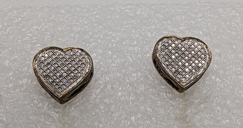 Sterling Silver Gold plated 18K  Heart Stud Earrings