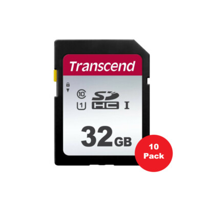 10 x Transcend 32GB UHS-1 SDHC Class 10 Memory for Nikon D3400 D3500 D7500 D5300