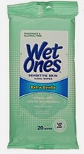 3 Packs x 20 Wet Ones Hand  Face Wipes Sensitive Skin and Fragrance Free