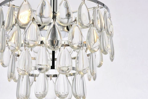 Crystal Tear Drop Flush Mount Ceiling 3 Light Chrome Bathroom Bedroom Lighting - Picture 7 of 9