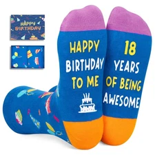 18th Birthday Gifts Novelty Socks for 18 Year Old Teen Girl Boys Funny