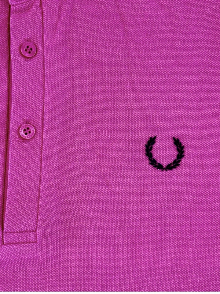 Limited Edition Raf Simons X Fred Perry Polo Shirt Shocking Pink Size LARGE - Image 3 of 4