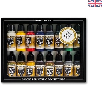 16 18 ml Acrylfarben für Airbrush - mattes Finish, ungiftige Formel