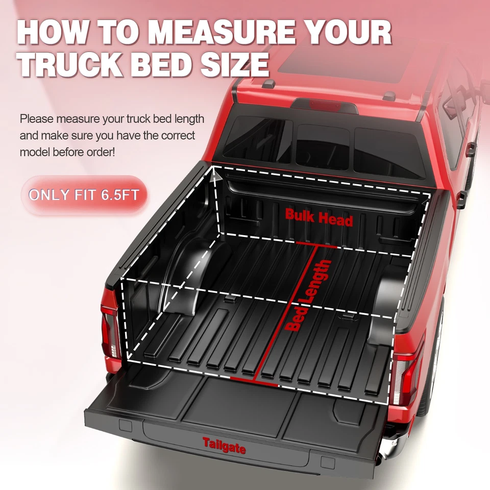 6.5FT FRP Hard Truck Tonneau Bed Cover For 1988-02 Chevy GMC C/K 1500 2500 3500 - Imagem 2 de 4