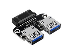 USB 3.0 Front Panel Header, 19/20Pin Female to Dual Straight USB 3.0 Female C...