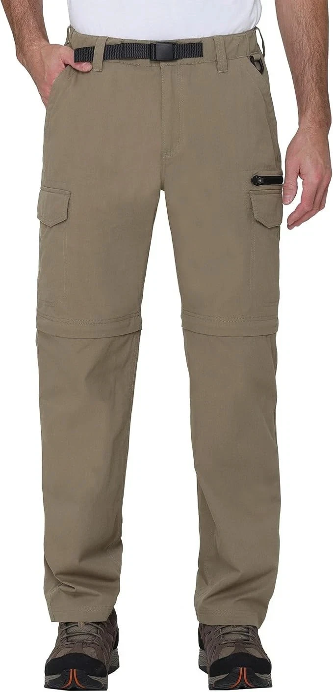 BC Clothing Men's Hiking Convertible Outdoor Cargo Pants, Tan, S X 32