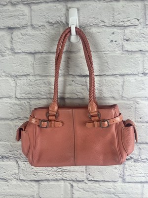 Brighton Loretta Coral Pebbled Leather Shoulder Bag Small Read Description