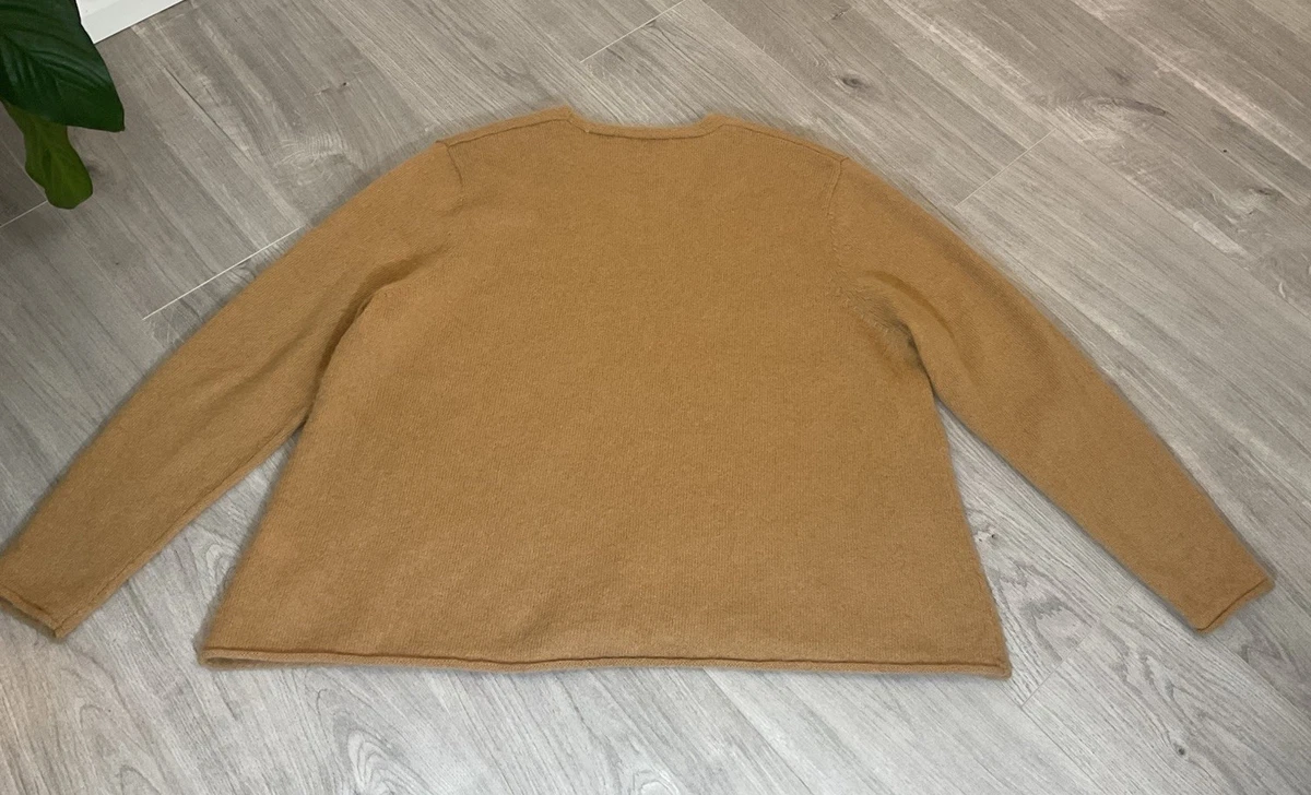 Zara Loose Oversize Cashmere Jumper Camel Beige Brown Size L 18