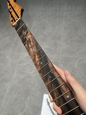 Premium 5piece Ebony 22Fret Roasting flame Maple Electric guitar Neck 12-inch