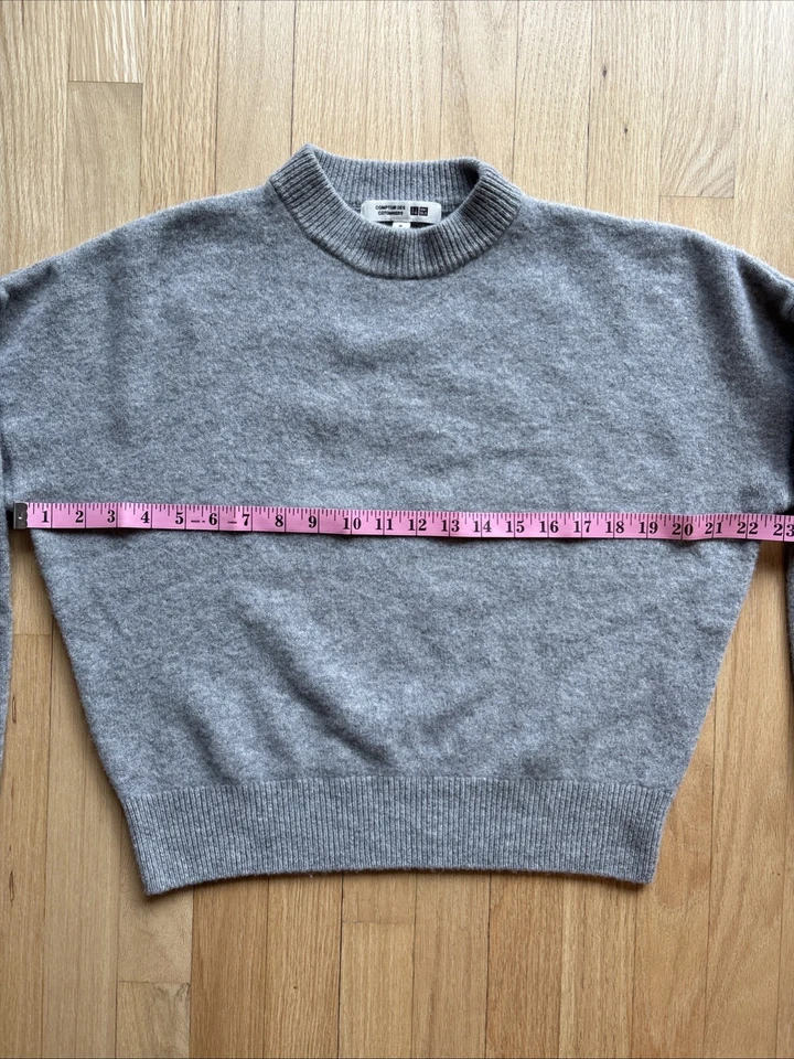 Suéter para mujer Uniqlo Comptoir des Cotonniers 100 % lana, gris, recortado talla M Foto 3 de 4