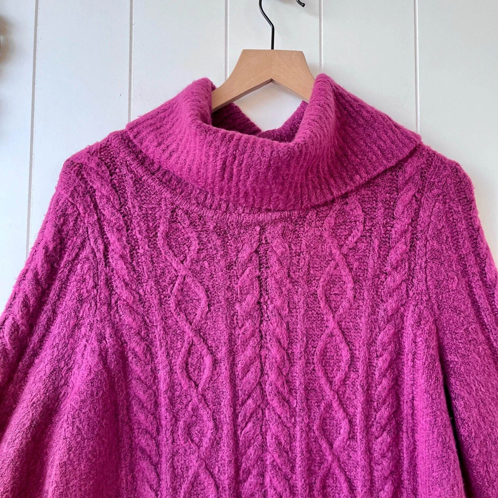 VALENTINO Talbots maglione vestito maglia cavo P XL collo cappuccio elasticizzato