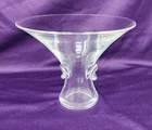 Vintage Signed Steuben Art Glass Thumbprint Bouquet Vase By George Thompson 5"