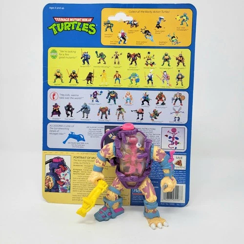 TMNT Mutagen Man 1990 Complete Ninja Turtles Figure Vintage W Cardback