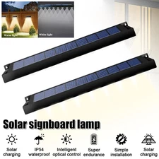 2pcs High Bright Solar Wall Light Bar Outdoor Sconce LED Fence Lamp Dusk To Dawn