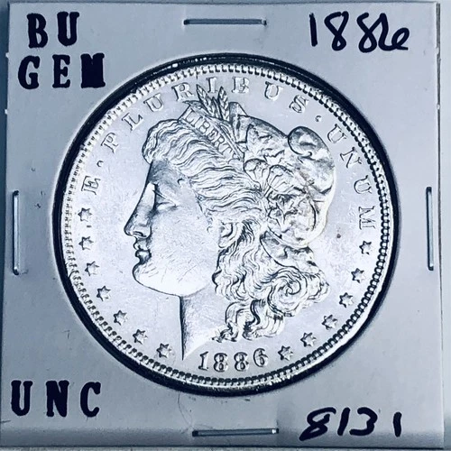 1886 BU GEM MORGAN SILVER DOLLAR UNC MS+++ U.S. MINT RARE COIN 8131