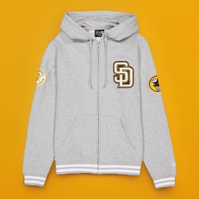 New Era Men's San Diego Padres Gray Logo Select Full Zip Hoodie Sz XL BNWT $130