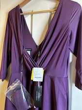 Alfred Sung Mikado 3/4 sleeve maxi dress aubergine purple Mother Of The Bride ￼