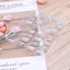  24 Pezzi Stick On Nails Ragazze Finte con Disegni Falso Lucente Lady