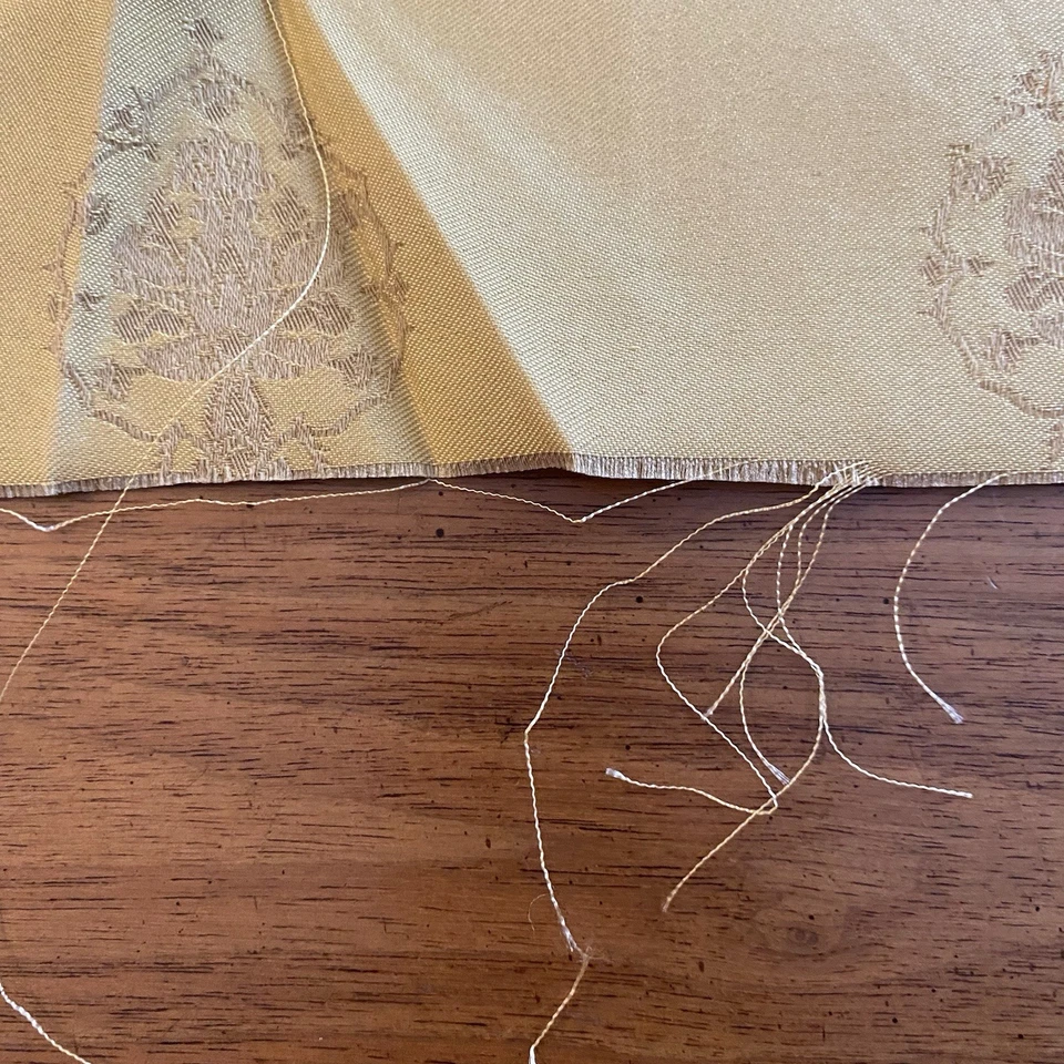 Vintage Gold Embossed Taffeta Upholstery Woven Fabric 1+ Yards x 52” - Image 4 of 4