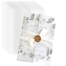 50 Pack Vellum Jackets For 5x7 Invitations 115GSM Translucent PreFolded