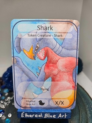 Hai */* Blue Creature Flying - Pokemon Garchomp - Custom MTG Token