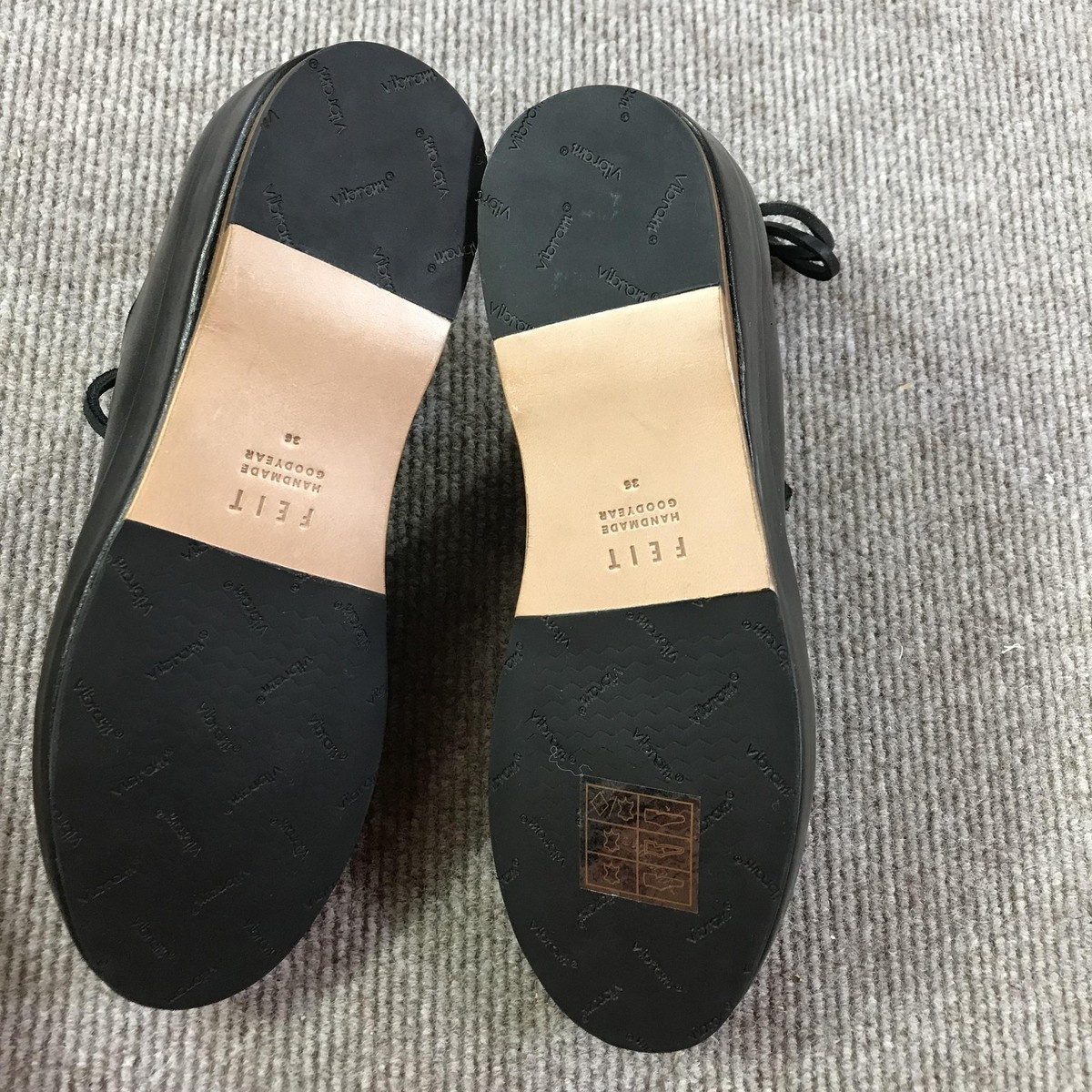 FEIT Hand Sewn Low Rubber Shoes Size 36 Semi-Cordovan Leather