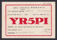Vintage Romania QSL postcard YR5PI Craiova 1930s amateur radio DX