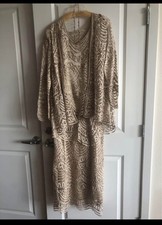 Mother of Bride or formal wear 3 pc. Jacket, shell, long skirt. Silk/lace.