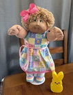 1980s Cabbage Patch Kid Wheat Hair Freckles Green Eyes Easter Dress Peep Cute