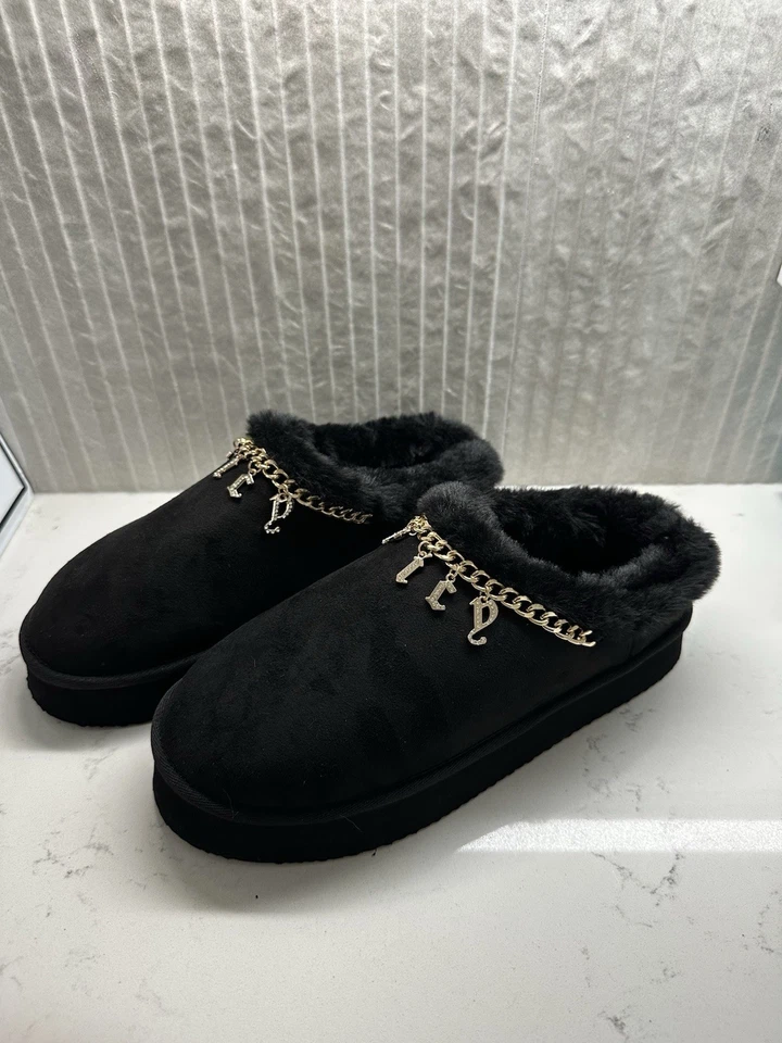 MJUICY COUTURE WOMENS SLIPPERS VEGAN FAUX FUR SLIPPERS BLUSH PINK (New) - Image 2 of 4