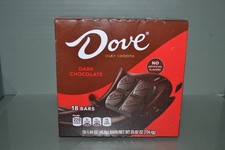 DOVE Candy Dark Chocolate Bars, Full Size, 18 Bars, 1.44 oz Each, BB 05/2026