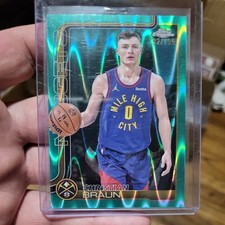 2025-26 Topps Chrome Basketball Christian Braun Aqua Ray Wave Refractor /199