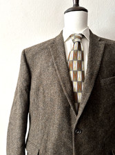 Jos. A. Bank 1905 Tweed Sport Coat Jacket Mens 48R Tailored Fit Herringbone Wool