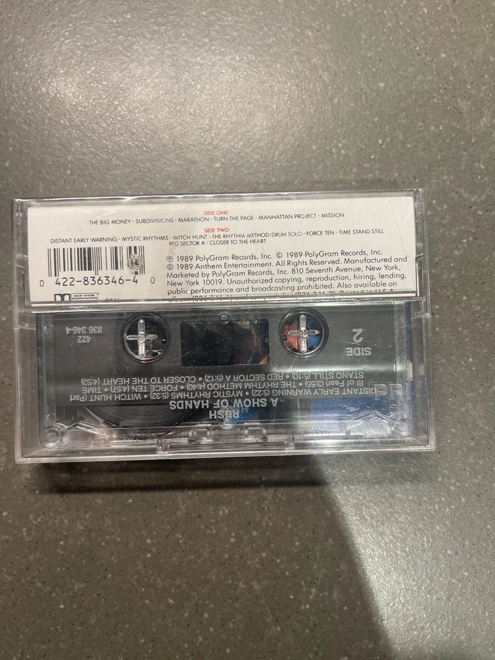 Rush A Show Of Hands Cassette, 1989 Mercury Brand New Sealed / Hype Sticker - Image 3 of 3