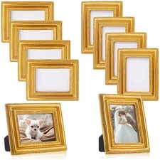 10 Pcs Small Gold Picture Frames Pack Mini Retro 2. 5x3. 5 Antique Tiny Ornat...