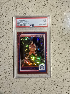 2023-24 NBA Hoops #48 Mac McClung Red Explosion /15 PSA 10 POP 1
